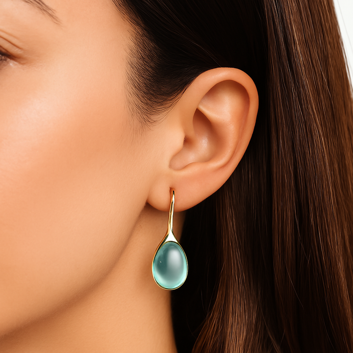 Crystal drop earrings in gold and silver