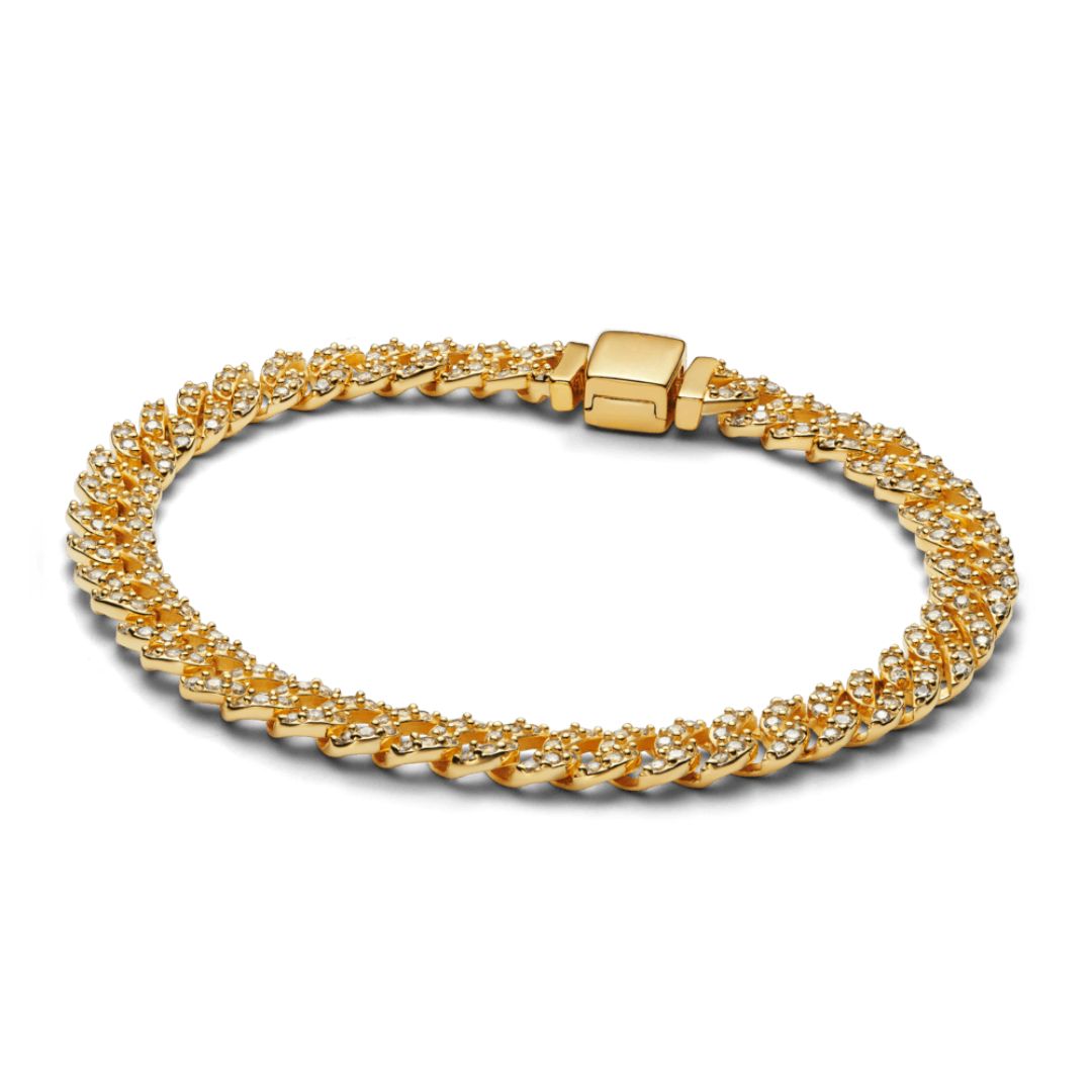 Pavé Cuban Bracelet | White Gold