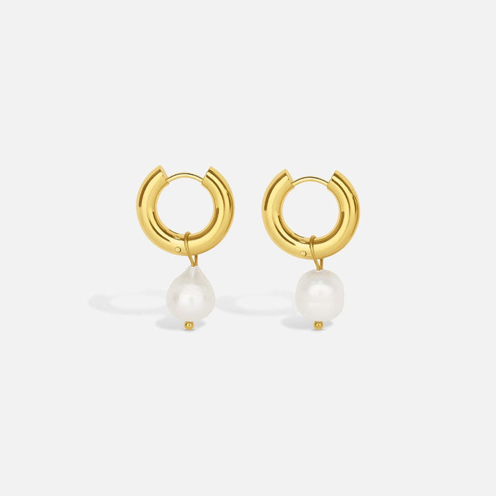 Timeless gold pearl drop earrings
