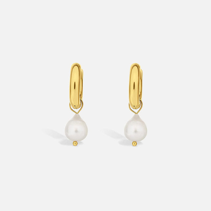 Timeless gold pearl drop earrings