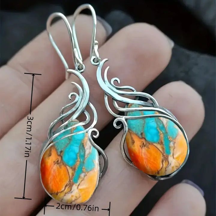 Drop earrings with sparkling gemstone