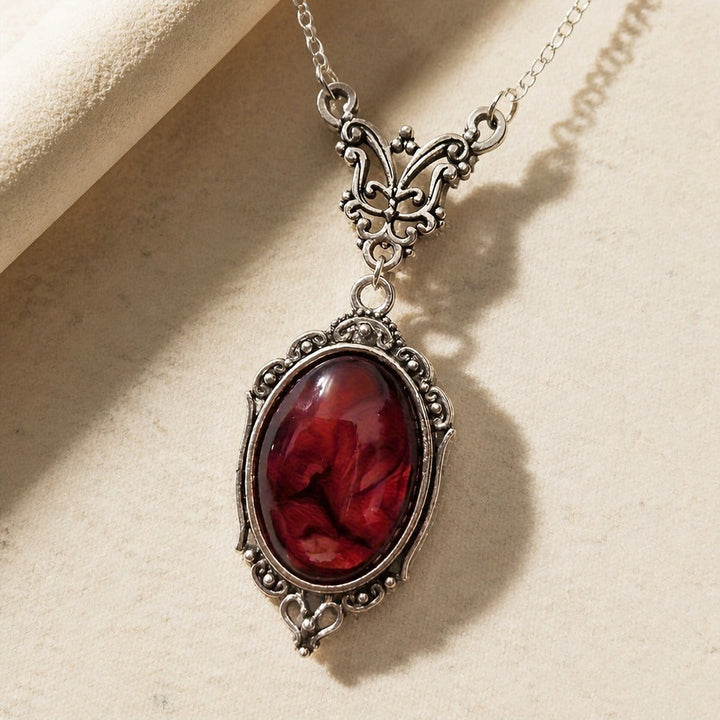 Victorian Necklace Ruby Red