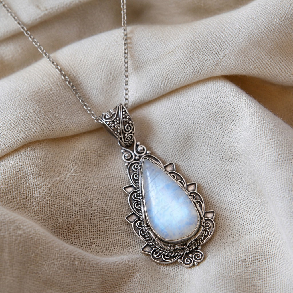 Vintage Teardrop Moonstone Pendant