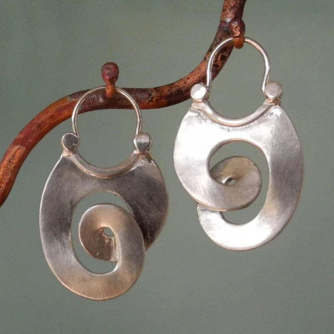 Retro irregular silver earrings