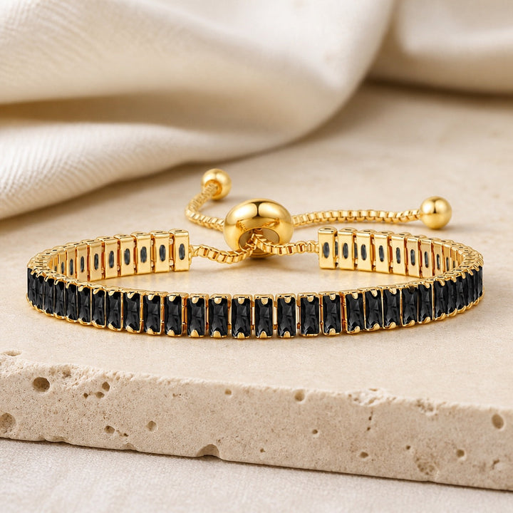 Elegant gold-plated zirconia tennis bracelet
