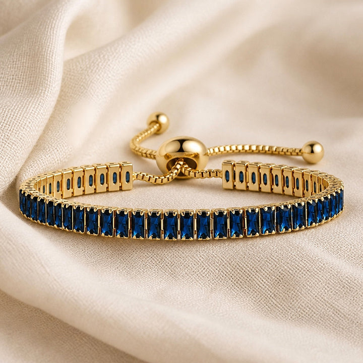 Elegant gold-plated zirconia tennis bracelet