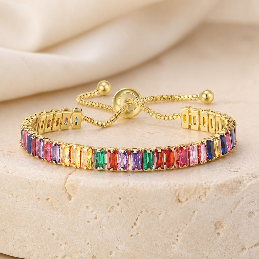 Elegant gold-plated zirconia tennis bracelet