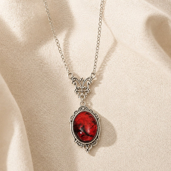 Victorian Necklace Ruby Red