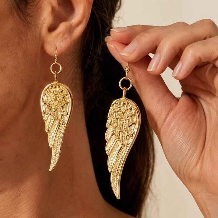 Feather-Wing Drop Earrings