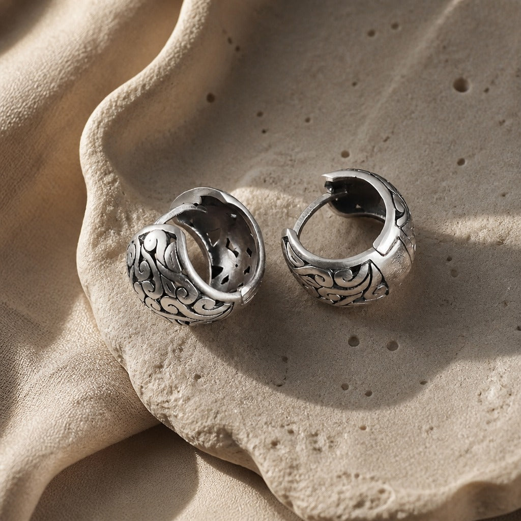 Vintage Openwork Hoop Earrings