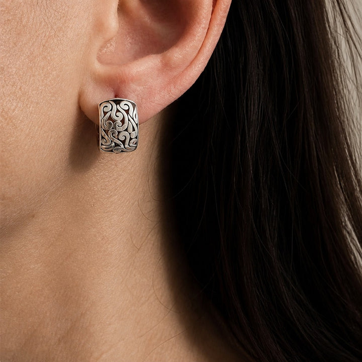 Vintage Openwork Hoop Earrings