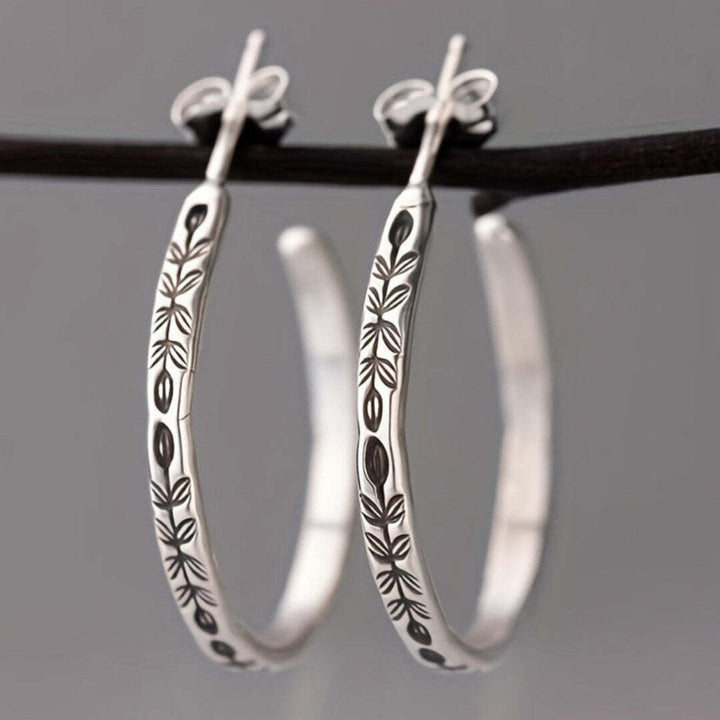 Slim silver hoop earrings