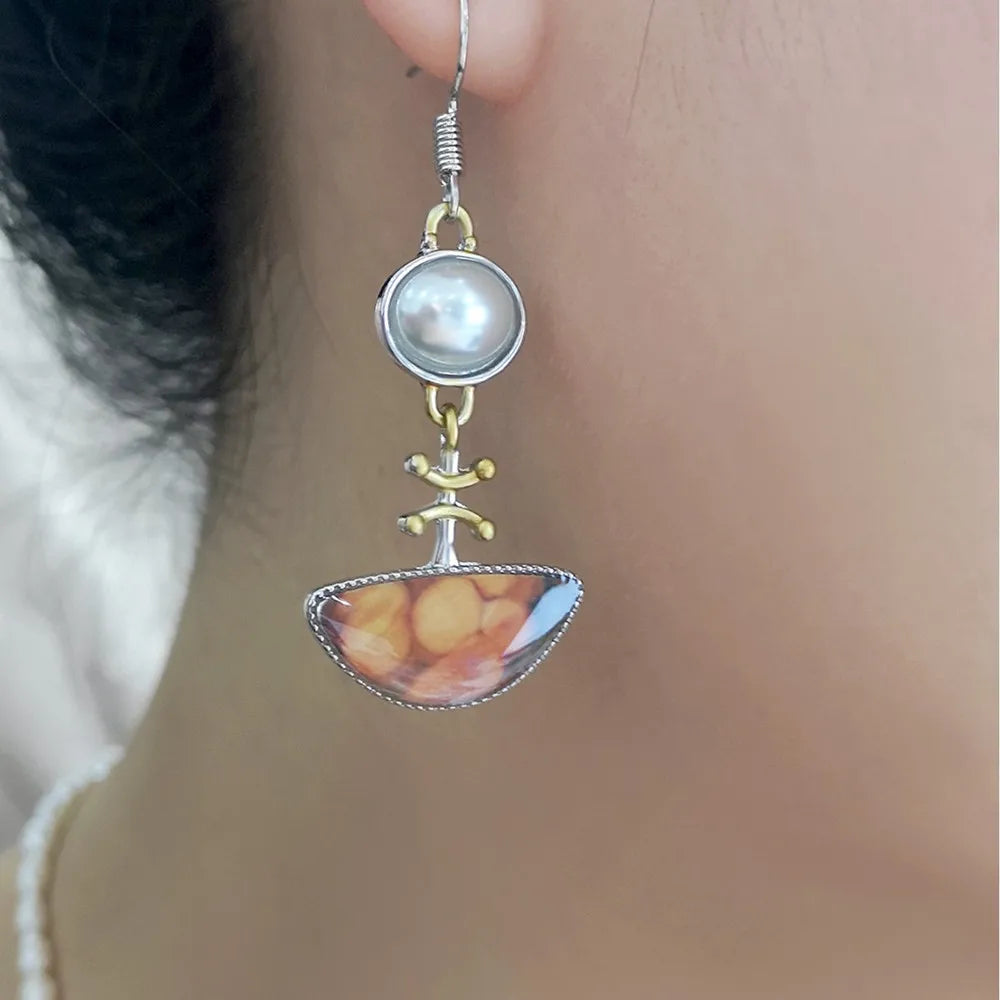 Elodi - Retro Orange Earrings