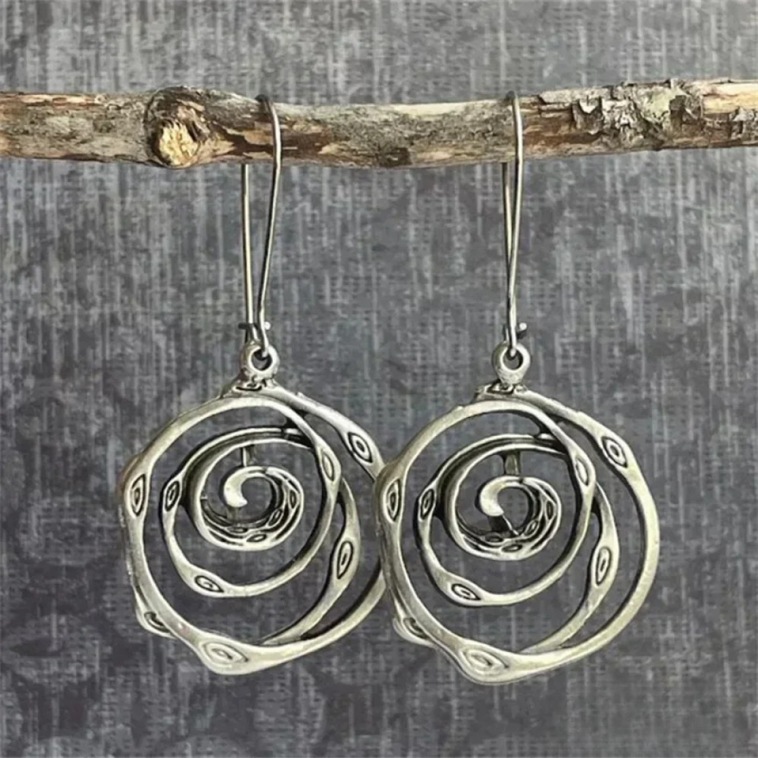 Silver Earrings Maze
