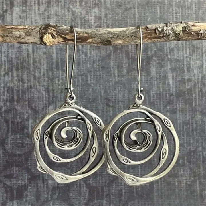 Silver Earrings Maze