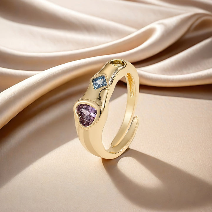 Open Rainbow Zirconia Ring