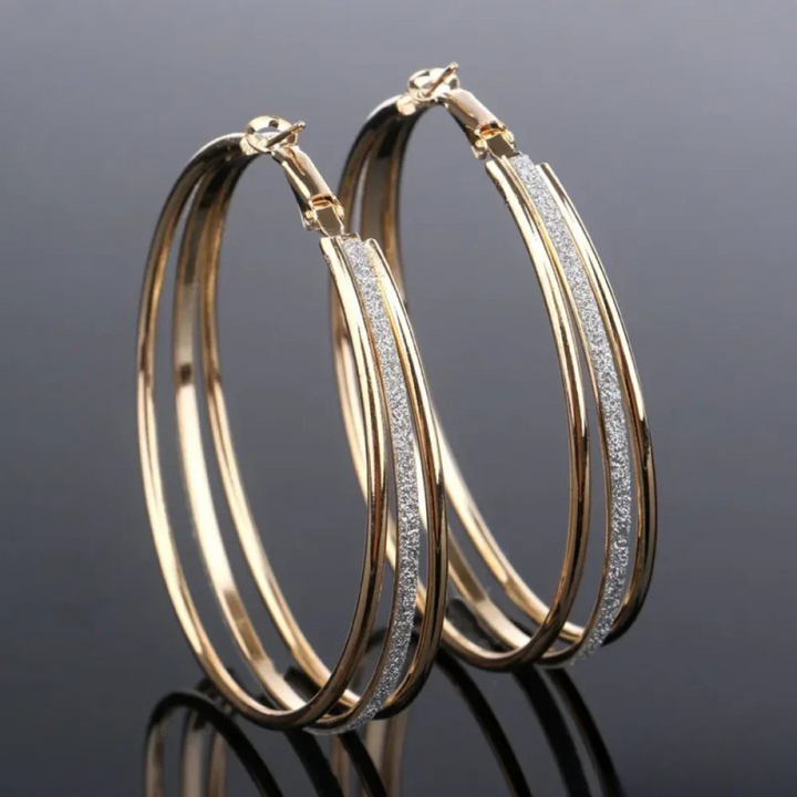 Gold Retro Hoop Earrings - Haller