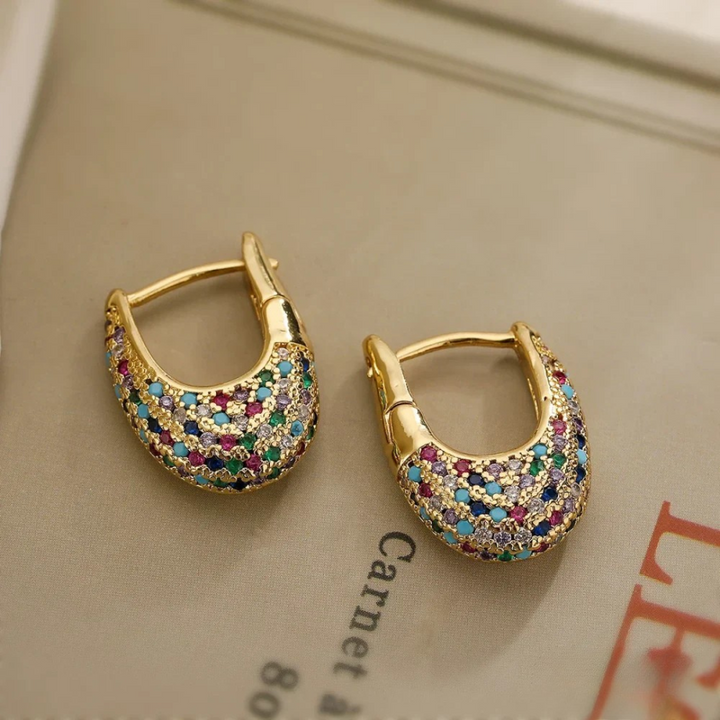 Chic Earrings with Crystal Inlay - Haller