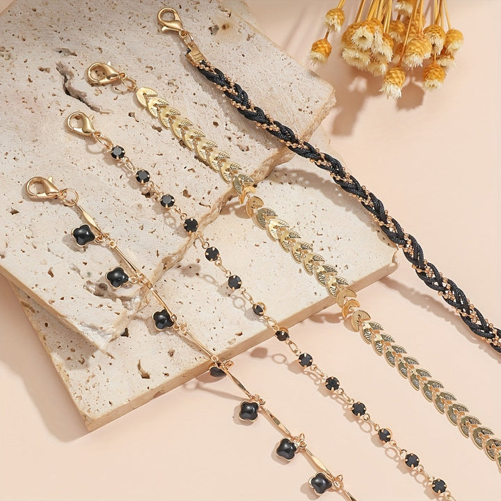 Timeless black zirconia bracelet set