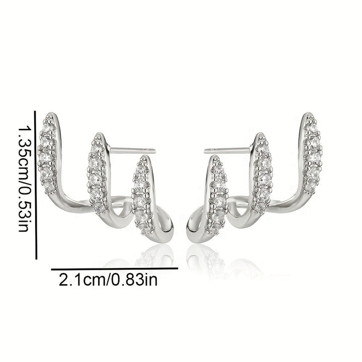 Elegant Earrings with Rhinestones and Three-Prong Setting - Haller