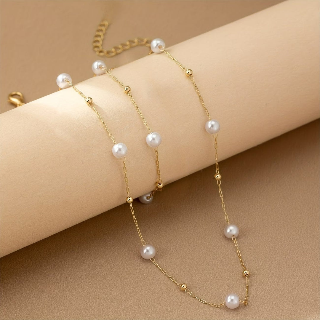 Delicate Pearl Necklace Jewelry Set
