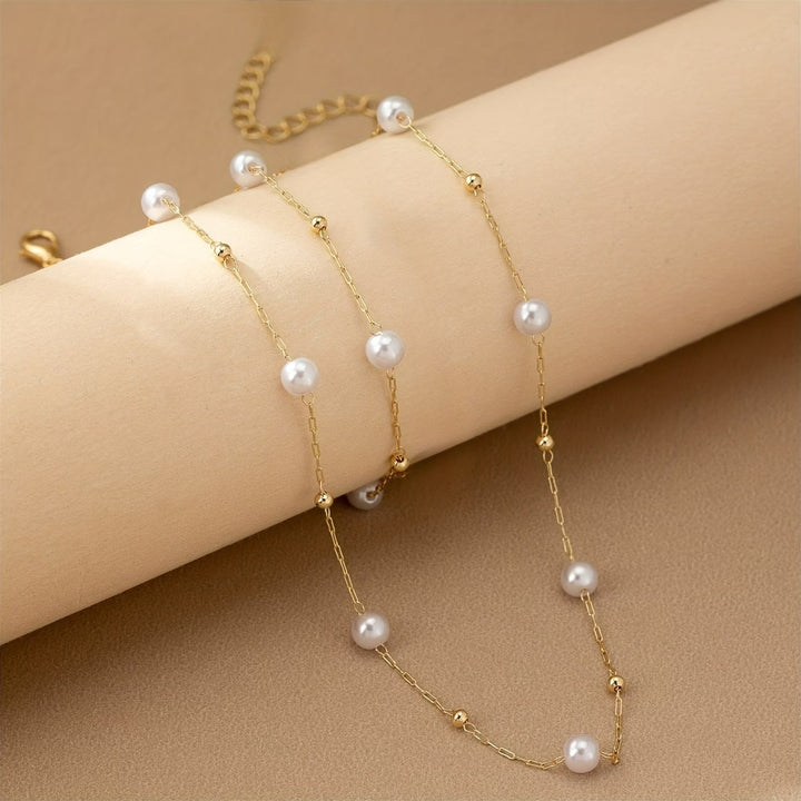 Delicate Pearl Necklace Jewelry Set