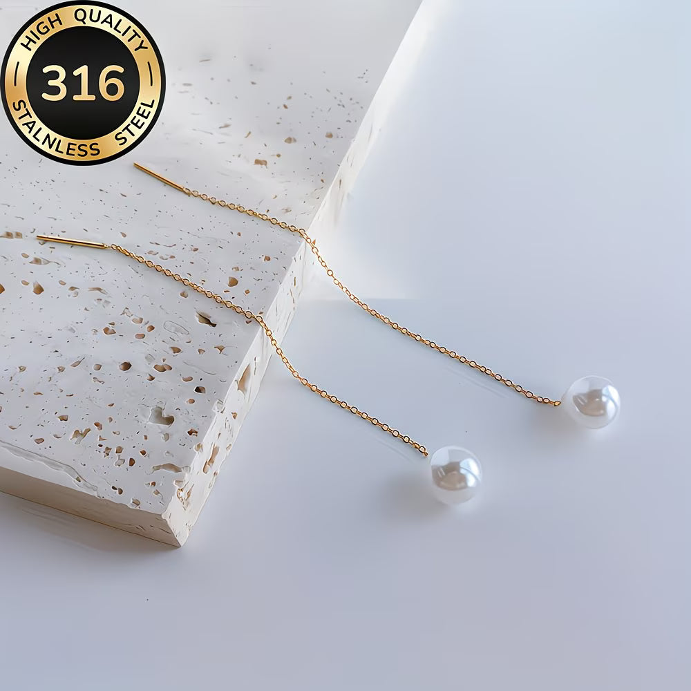 Long beaded tassel earrings