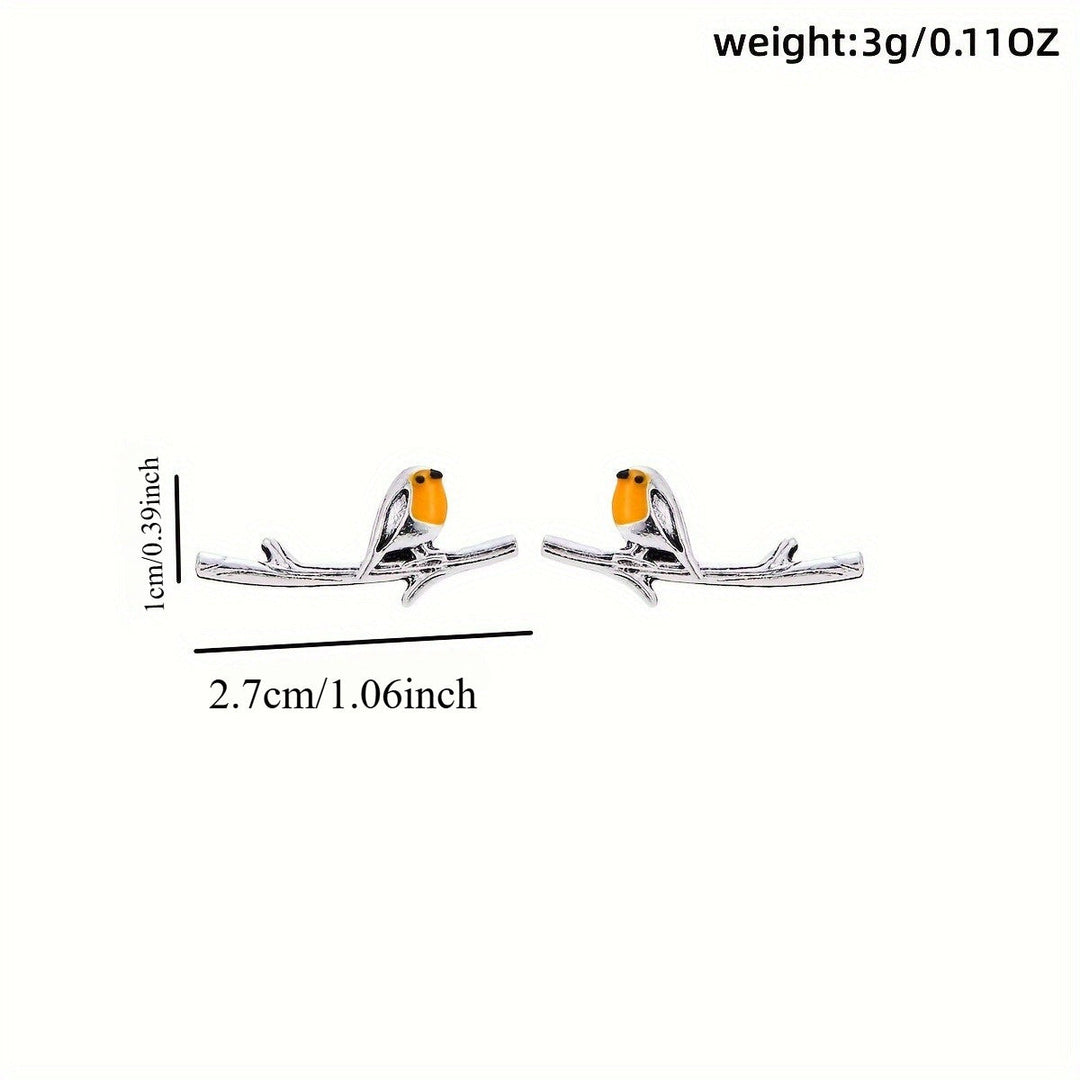 Bird motif earrings