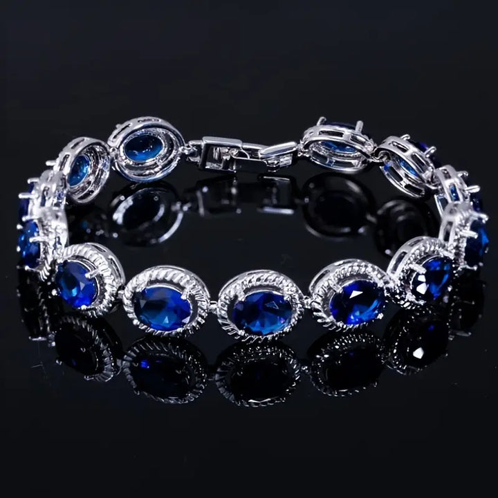 Elegant flowing sapphire bracelet