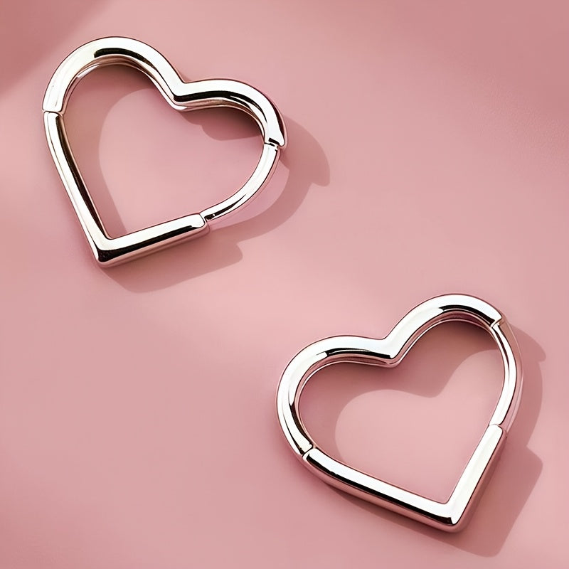 Gold-Colored Stainless Steel Heart Earrings - Haller