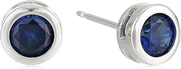Sapphire stud earrings with bezel setting
