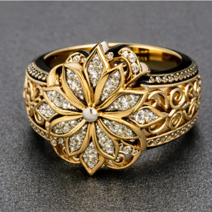 Ornate Gold Blossom Ring