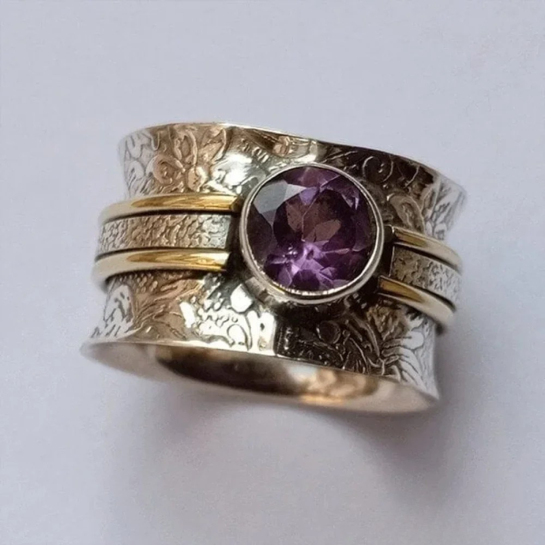 Boho Meditation Ring with Crystal