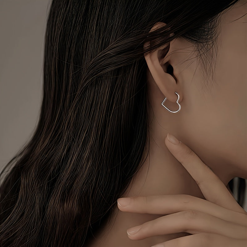 Gold-Colored Stainless Steel Heart Earrings - Haller