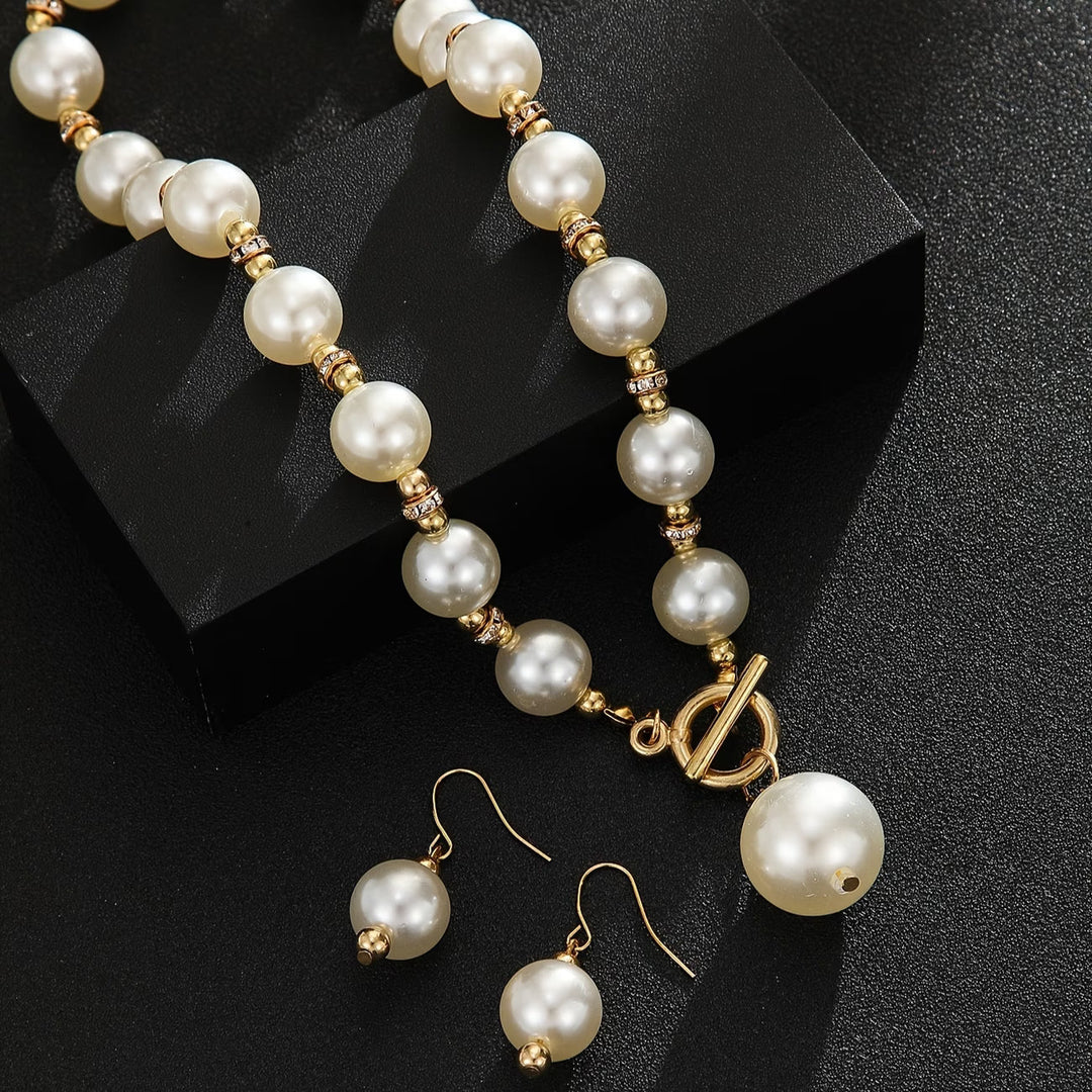 Solid Pearl Necklace Set
