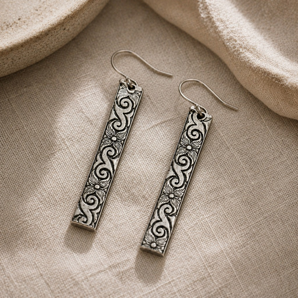 Vintage Floral Spoon Earrings