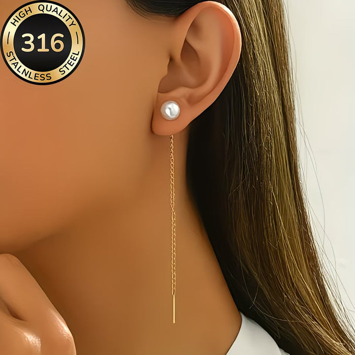 Long beaded tassel earrings