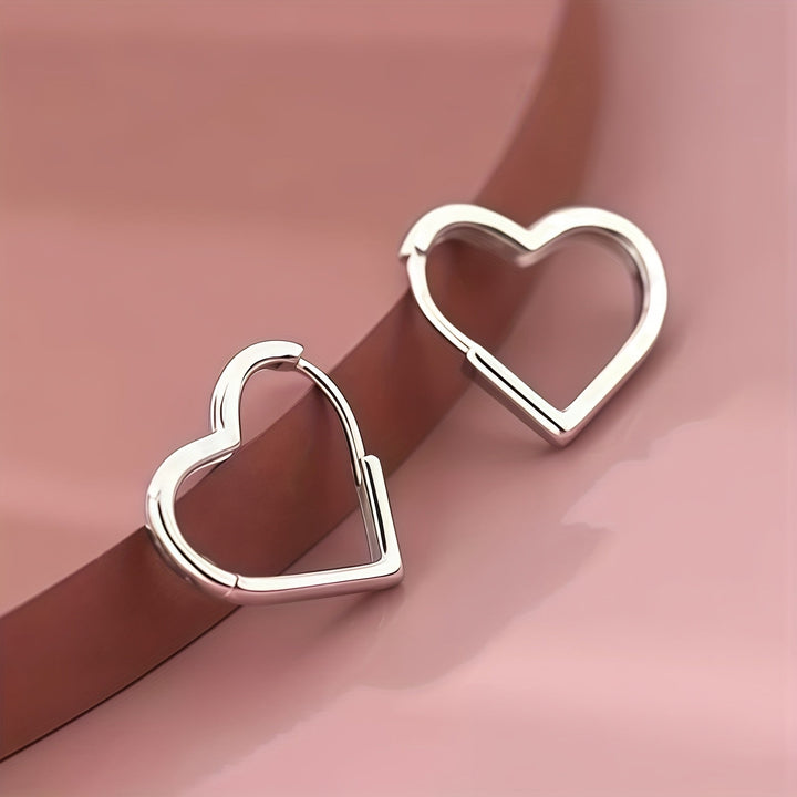 Gold-Colored Stainless Steel Heart Earrings - Haller