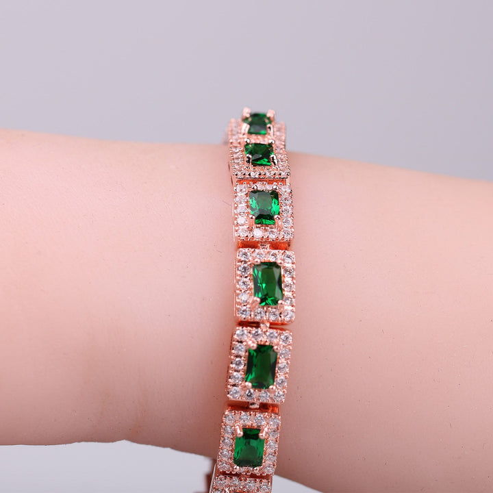 Emerald Green Statement Gold Bracelet