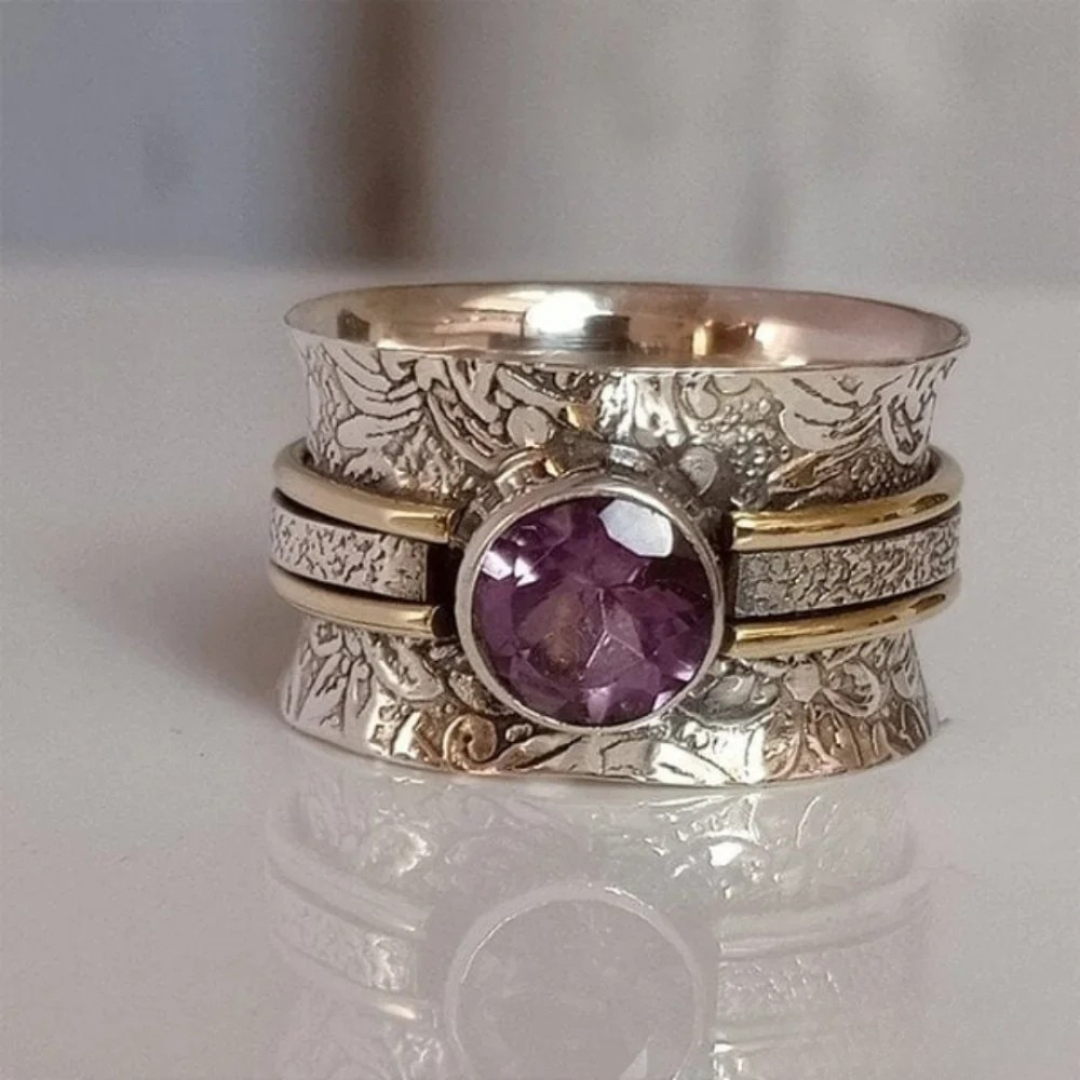 Boho Meditation Ring with Crystal