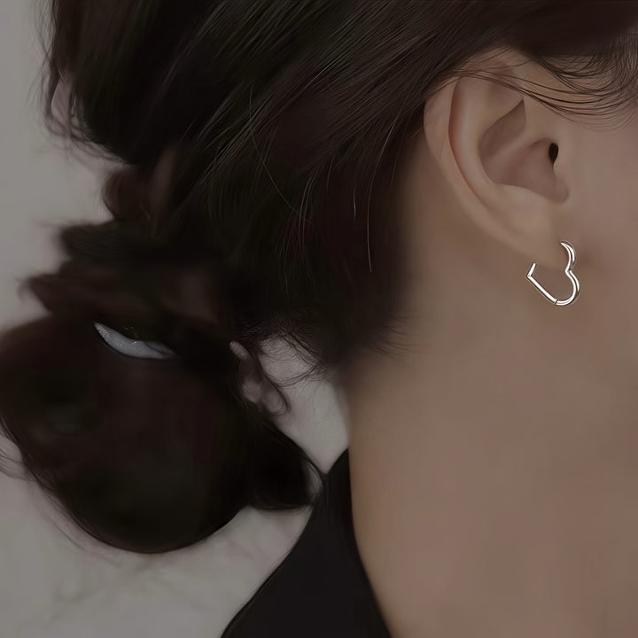 Gold-Colored Stainless Steel Heart Earrings - Haller