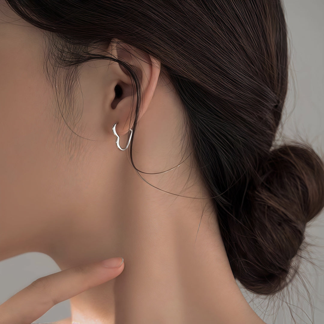 Gold-Colored Stainless Steel Heart Earrings - Haller