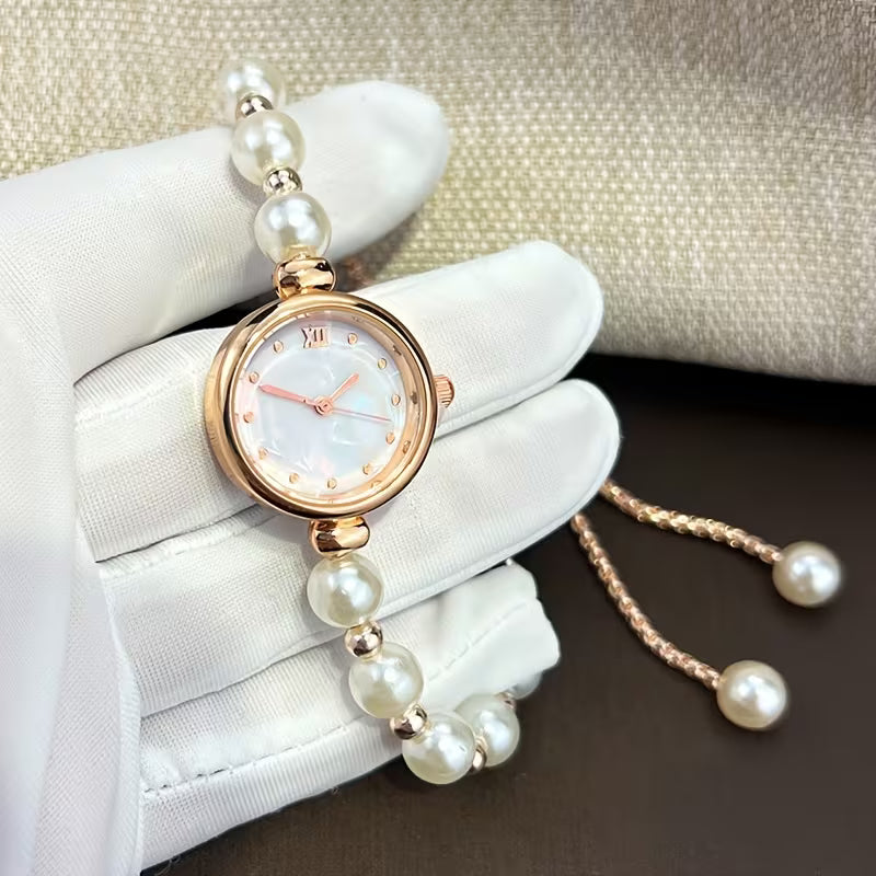 Classic pearl wristwatch