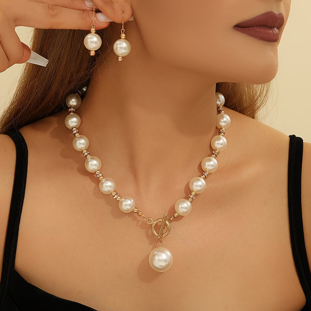 Solid Pearl Necklace Set