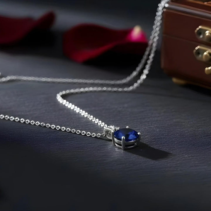 Round-Cut Sapphire Necklace