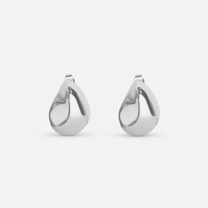 Modern silver drop earrings