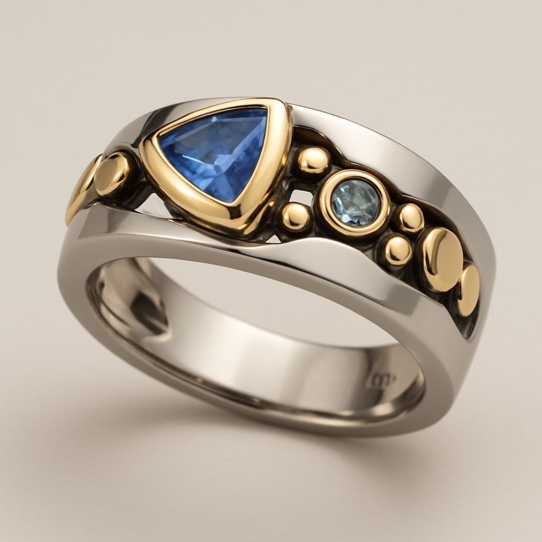 Vintage Ring with Blue Crystal