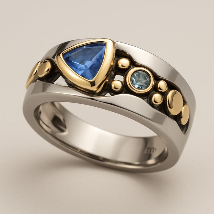 Vintage Ring with Blue Crystal