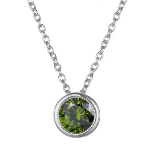 Lunaria Gemmara Birthstone Necklace | White Gold