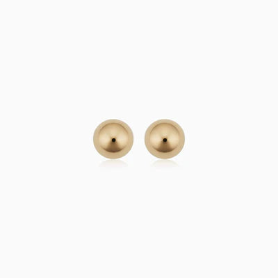 Ball Stud Earrings | White Gold